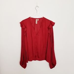 Dolan Left Sloane Blouse Size XL Color Wine
